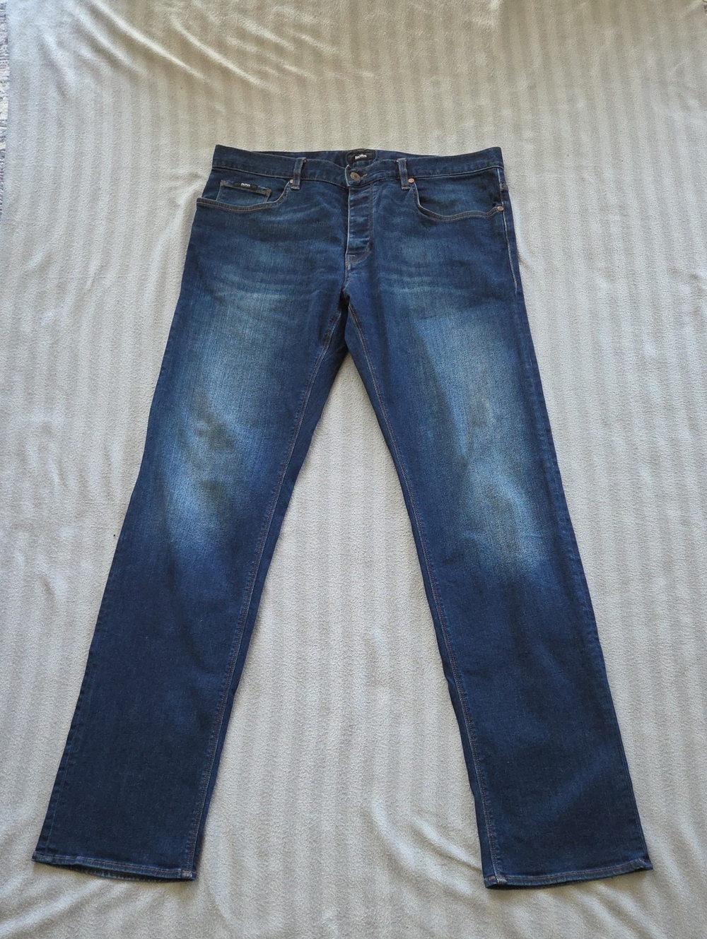 Boss Men's Dark Blue Straight Jeans
